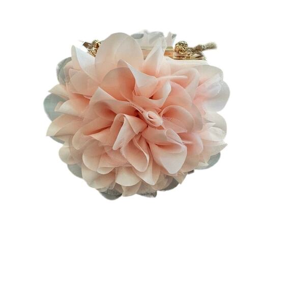 JEWEL BADGLEY MISCHKA Floral Evening Clutch Purse Blush Pink Gold Chain NWT - Picture 5 of 14